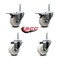 Service Caster 3 Inch Nylon Swivel 34 Inch Threaded Stem Caster Set 2 Total Lock Brakes SCC-TSTTL20S314-NYS-34212-2-S-2 - alternate 2